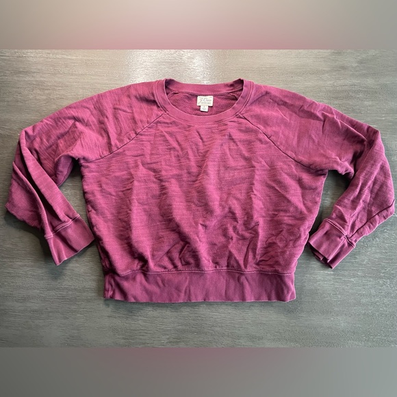 J. Crew Purple Red Crew Neck Sweatshirt S - Picture 1 of 9